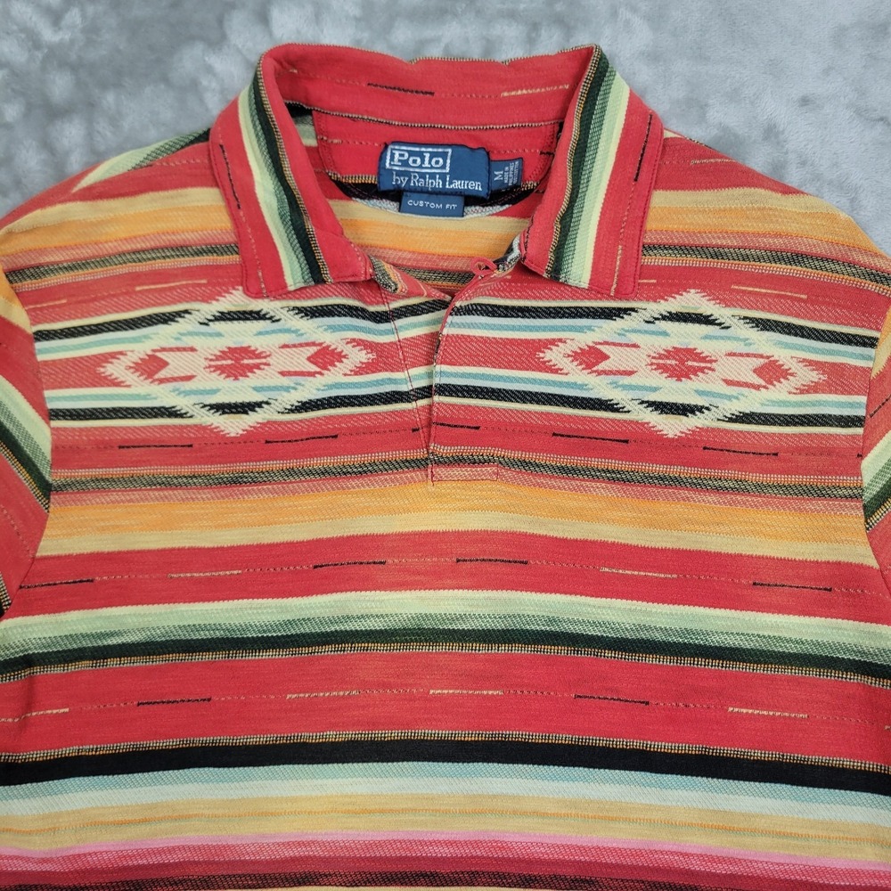 Vintage Polo Ralph Lauren Southwestern Navajo Aztec Polo Pullover M Custom Fit - Picture 2 of 8
